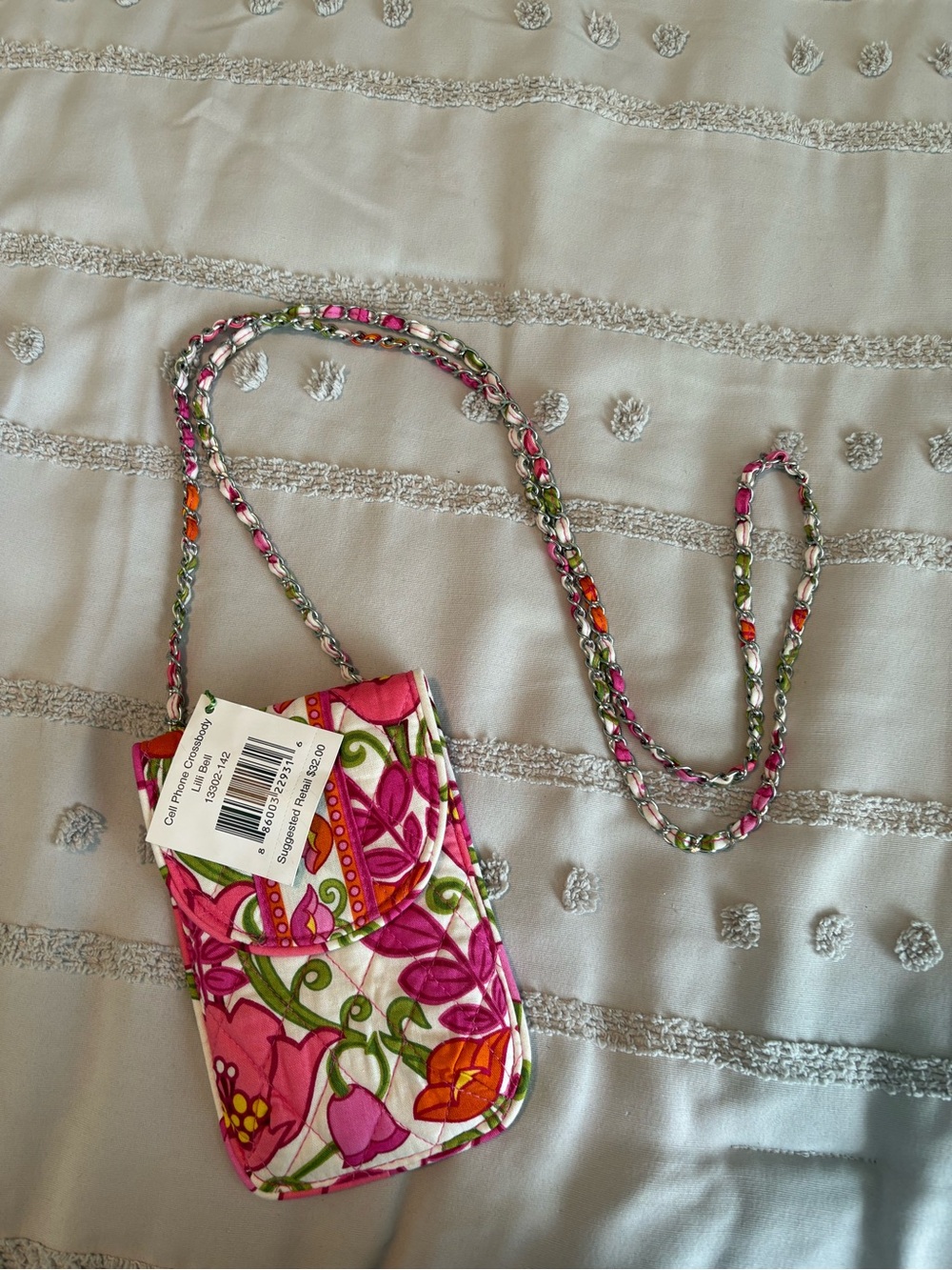Vera Bradley Pink Orange Green Floral Crossbody Wristlet